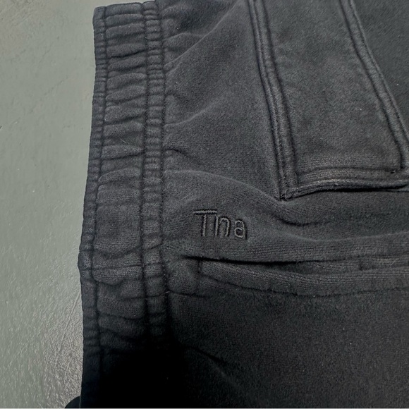 Tna Cozy AF Cargo Pockets Straight Leg Sweatpants Elastic Waistband Black - Picture 11 of 12